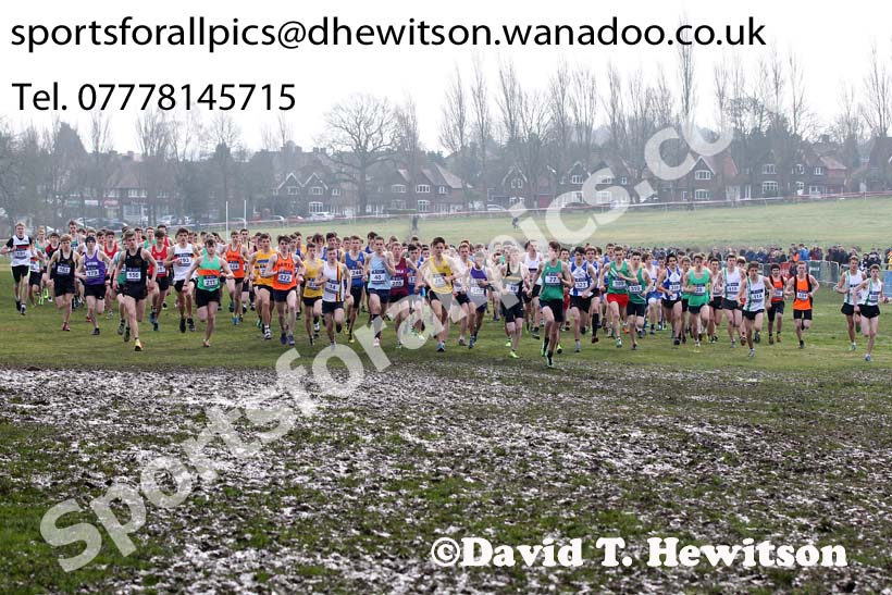 Start of the under-20 mens Inter Counties Cross Country, Cofton Park, Birmingham. Photo: David T. Hewitson/Sports for All Pics